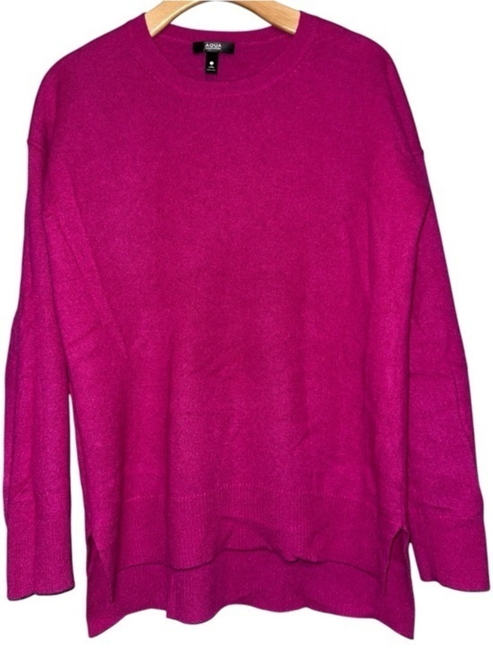Aqua Women’s Size S Bright Fuchsia Pink  Cashmere Oversized Sweater